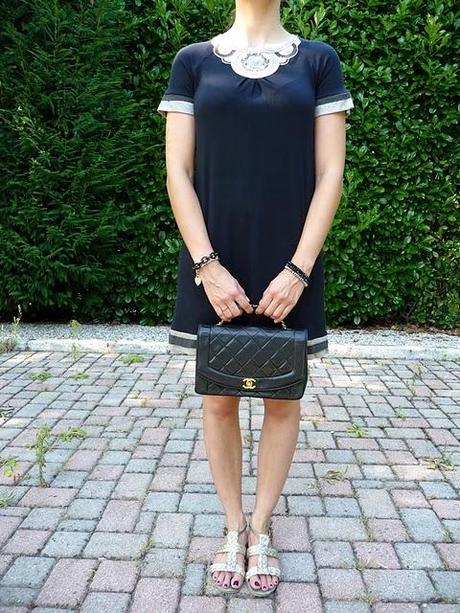 Navy embellished dress