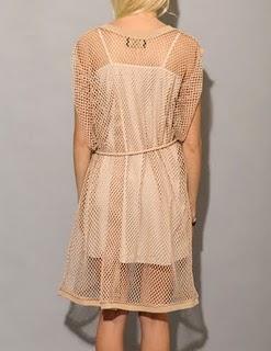 beige net dress