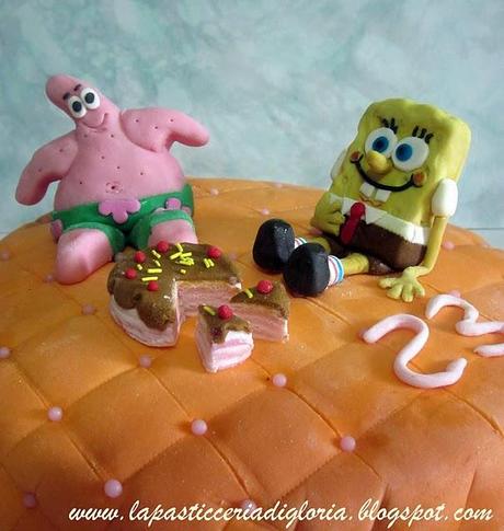 Torta Spongebob farcita con panna e Nutella