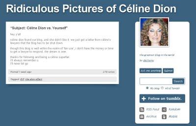 Celine Dion ha fatto chiudere un blog sulle 
