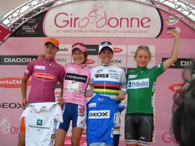 Giro-Donne 2010; le classifiche.