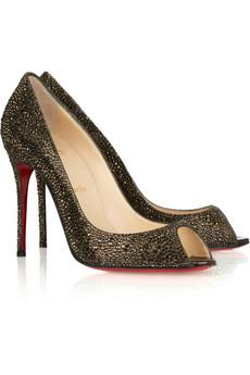 Christian Louboutin Sexy Strass 100 Swarovski crystal peep-toe pumps 