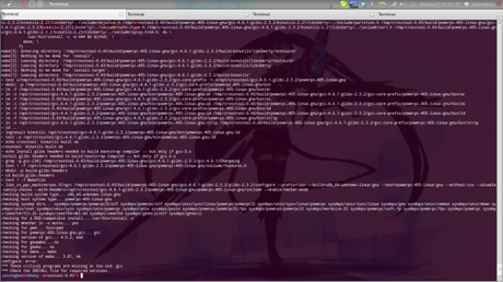 Crosstool 06 - Old, too old Uno screenshot del mio PC mentre fallisce ancora la compilazione