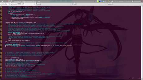 Crosstool 05 - First Hack Uno screenshot del mio PC mentre applico degli hack al file crosstool.sh
