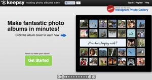 Keepsy creare album fotografici con foto Instagram, Facebook e Flickr