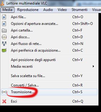 vlc trasmissione