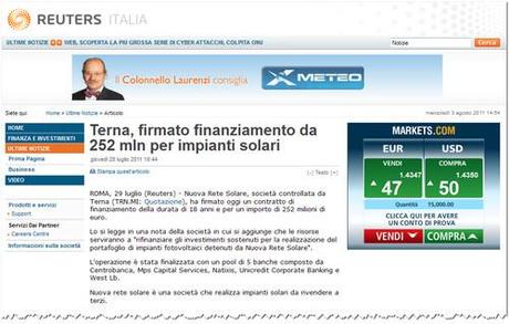 Flavio Cattaneo (Terna): Nuova Rete Solare firma finanziamento per fotovoltaico