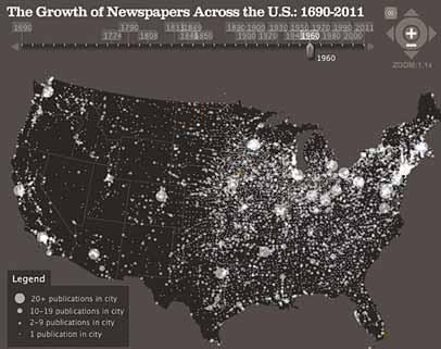 mappa-newspaper-usa Ascesa e caduta della stampa americana in una mappa interattiva