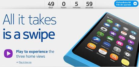 Nokia N9: Countdown Rimosso dal sito swipe.nokia.se