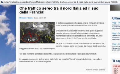 Meteorologo nega quello che avviene nel cielo. Un'ammissione implicita dell'esistenza delle scie chimiche Meteorologo nega quello che avviene nel cielo. Un'ammissione implicita dell'esistenza delle scie chimiche