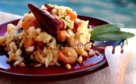 risogf1 Riso thai con gamberetti, funghi misti e zucca