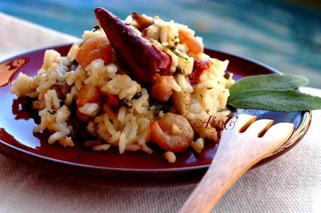 risogf3 Riso thai con gamberetti, funghi misti e zucca