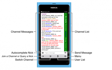 IRC Chatter MeeGo : Chattare su IRC con Nokia N9 e Nokia N950