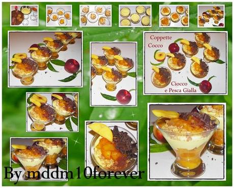 COPPETTE COCCO CIOCCO E PESCA GIALLA COPPETTE COCCO CIOCCO E PESCA GIALLA