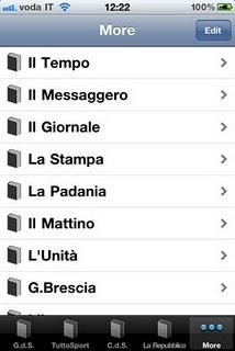 L'app ''Quotidiani Italiani - Prime Pagine ''