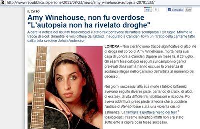 Dalla morte (non per droga!) di Amy Winehouse al sequestro del sito sull'MMS passando per i microchip ai dipendenti comunali