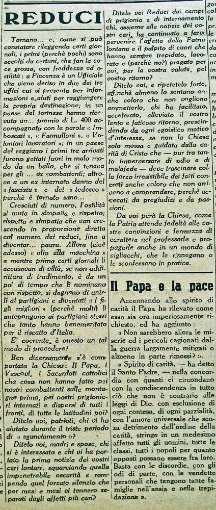 Quel mese di agosto del 1945: il ritorno dei reduci Quel mese di agosto del 1945: il ritorno dei reduci