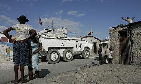 A UN vehicle on patrol in Haiti