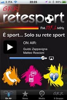 L'app ufficiale Rete Sport per iPhone si aggiorna alla vers 1.1