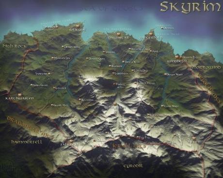 Skyrim, ecco la mappa dettagliata del gioco