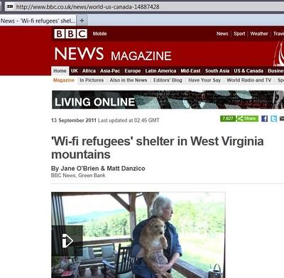 Rifugiati dal wi-fi trovano riparo nelle montagne della Virginia dell'Ovest