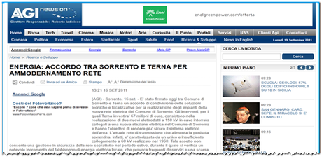 Accordo tra Sorrento e Terna, Flavio Cattaneo, per ammodernamento rete