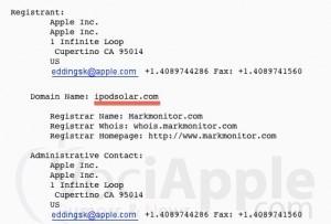 ipodsolar_com_whois Apple proprietaria del dominio ipodsolar.com, eseguito redirect su sito ipod.com