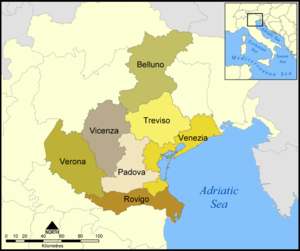 Provinces of the Italian region of Veneto
