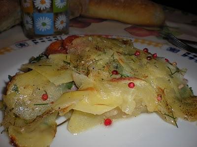 Ricciola in crosta di patate con erbette