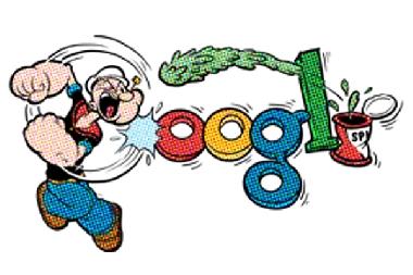 Doodle Popeye 1Popeye Buon compleanno Google!