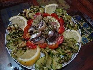 Zucchine e alici marinate