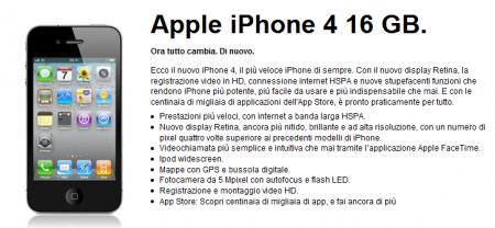 iPhone 4 (16GB) disponibile con 3 Italia: offerte ricaricabile ed abbonamento