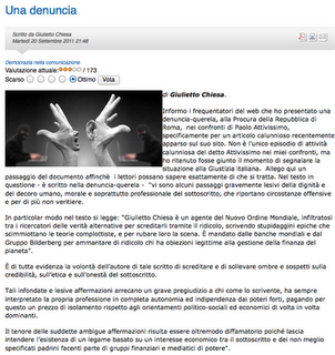 Giulietto Chiesa passa all’attacco… e tonfa Giulietto Chiesa passa all’attacco… e tonfa