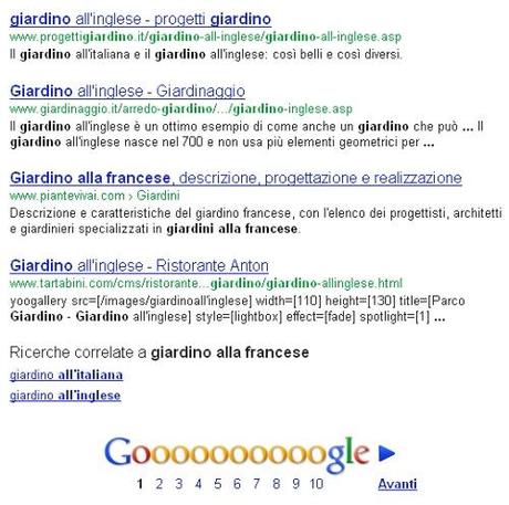 Giardino all'inglese o giardino alla francese? Google e il giardino alla francese