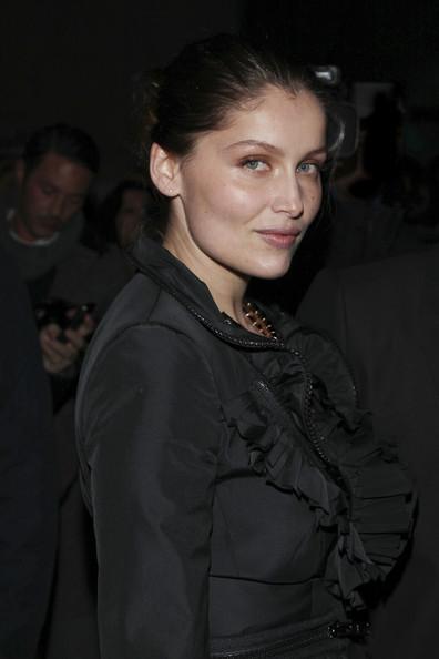 Stefano Accorsi Laetitia Casta arriving at the Givenchy fashion show during Paris Fashion Week to see the Ready-to-Wear Autumn-Winter 2012 collection.