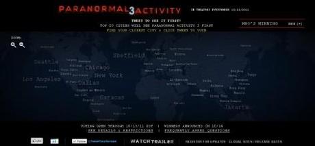 Viral point: porta Paranormal Activity 3 nella tua città con un Tweet