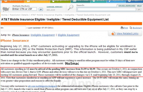 assicurazione iphone At&T; aumenta assicurazione dell’iPhone 4s o 5 per il 4 ottobre!