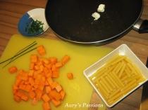 Preparazione Pasta con la zucca ed erba cipollina