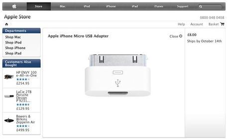 iPhone e iPod Touch : Adattatore MicroUSB per ricaricare iDevice con caricabatterie universale