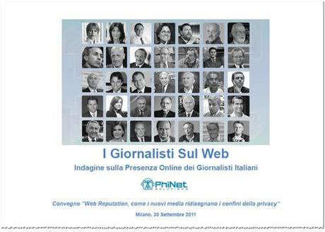 Online la ricerca PhiNet (www.phinet.it) sulla reputazione web dei principali giornalisti italiani