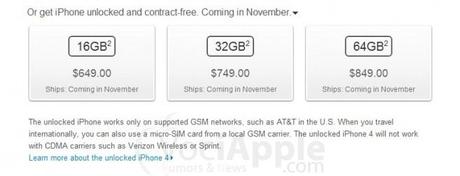 iphone4s_unlocked_usa Siete alla ricerca di un iPhone 4s low-cost? in USA sarà disponibile da Novembre Unlocked e compatibile con le sim nostrane!