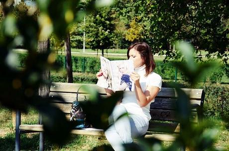 Reading at the park