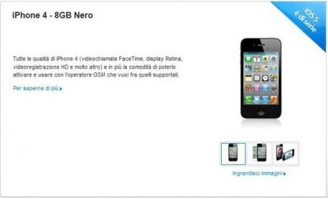Disponibile su Apple Store iPhone 4 8GB