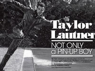 Bagnato su Vogue: Taylor Lautner, backstage in the water