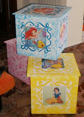 Cubotti portagiochi per bimba Cubotti portagiochi per bimba