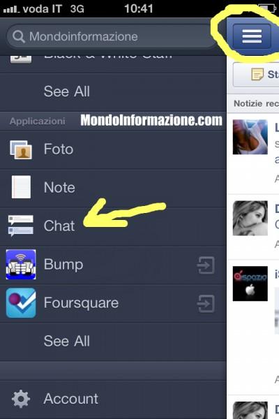 Chat Facebook per iPhone 400x600 Facebook per iPhone   iPad: Dov è la chat? Versione 4.0.2