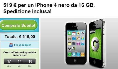 Offerta speciale iPhone 4 nero da 16 GB con Spedizione inclusa al prezzo di 519 €