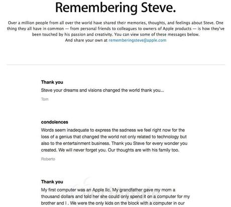 Apple lancia “Steve Jobs tribute site”