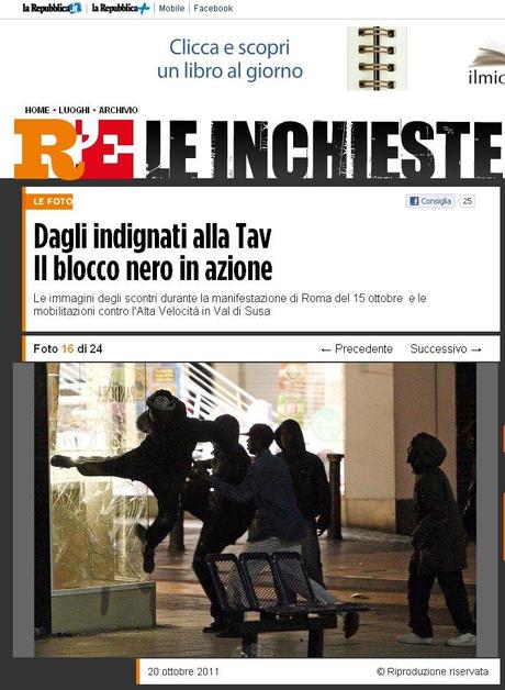 I black-bloc inglesi hanno partecipato ai disturbi di Roma (o almeno per Repubblica.it)