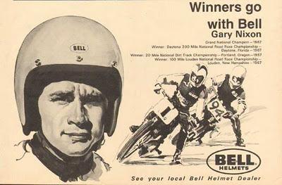 Retro Helmets on Vintage Brochures  Bell Motorcycle Helmet  Gary Nixon  1968